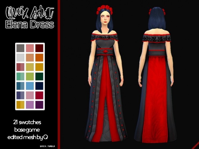 Sims 4 Elena Dress at qvoix – escaping reality