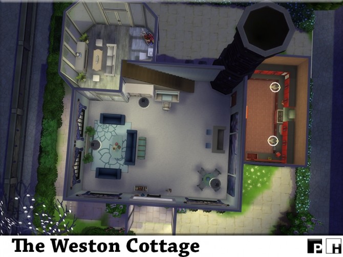Sims 4 The Weston Cottage (NO CC) by Pinkfizzzzz at TSR