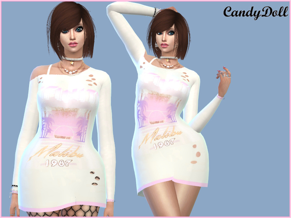 Sims 4 1987 Designer Dress by CandyDolluk at TSR