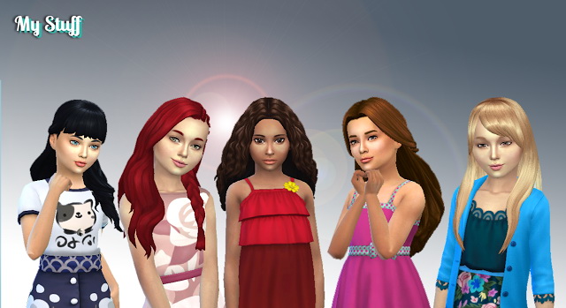 Sims 4 Girls Long Hair Pack 11 at My Stuff
