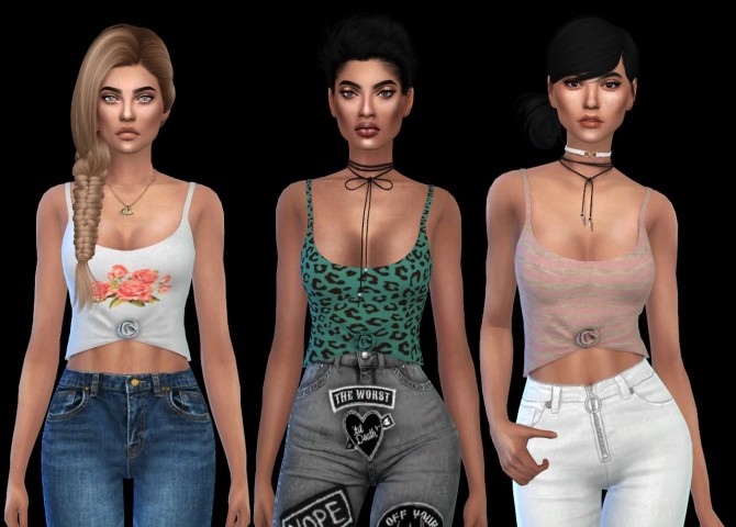 Sims 4 Delrose top recolor at Leo Sims