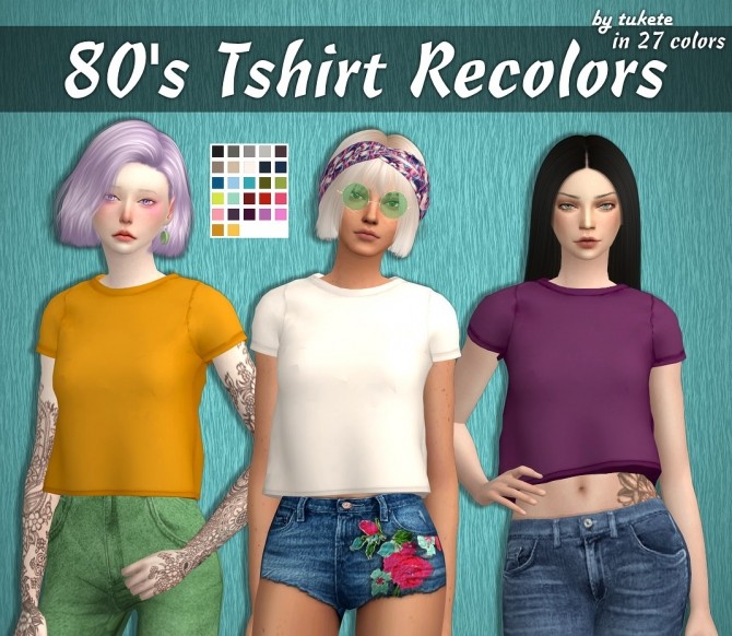 Sims 4 80’s T shirt Recolors at Tukete