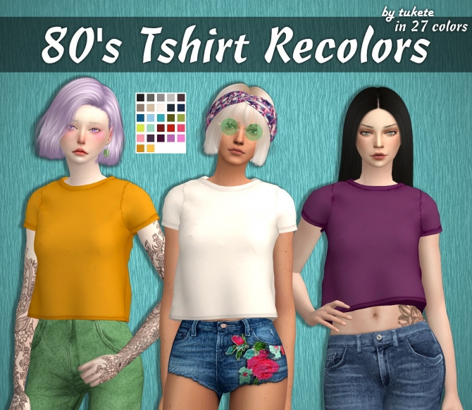 80’s T-shirt Recolors at Tukete " Sims 4 Updates.