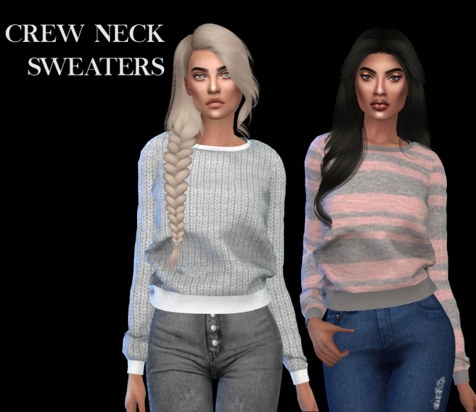 Sims 4 Crew Neck Sweater recolored at Leo Sims