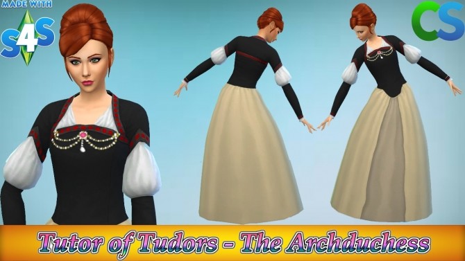 Sims 4 Tutor of Tudors The Archduchess dress by cepzid at SimsWorkshop