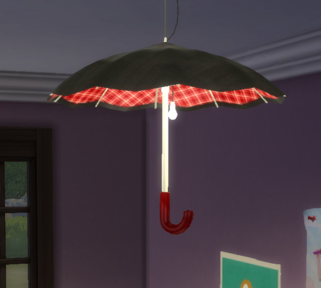Sims 4 PrincessBlisss Umbrella Ceiling Lamp by BigUglyHag at SimsWorkshop