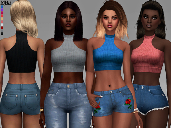 Sims 4 Ribbed Tops by Margeh 75 at TSR