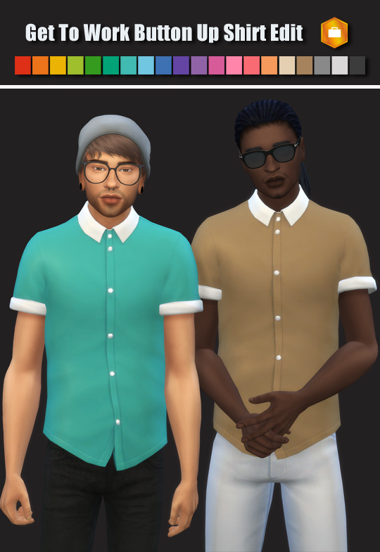 Sims 4 GTW Button Up Male Shirt Edit at Maimouth Sims4