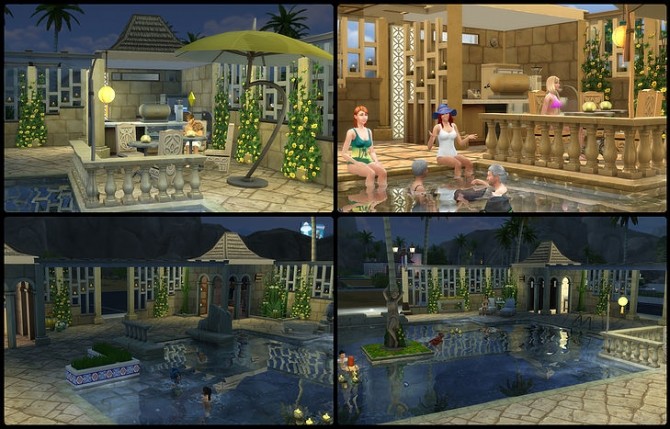 Sims 4 Oasis Springs Private Pool at SkyFallSims Creation´s