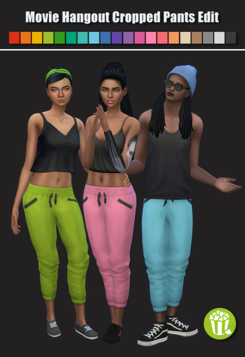 Sims 4 Movie Hangout Cropped Pants Edit at Maimouth Sims4