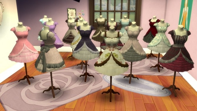 Sims 4 Pocci Lolita Dress on Mannequin by BigUglyHag at SimsWorkshop
