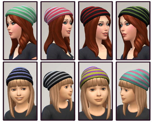 Sims 4 Set RC hat with stripes at CappusSims4You