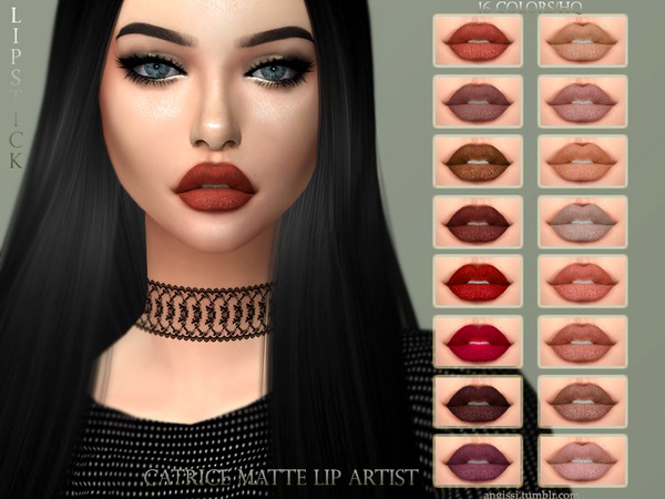 Sims 4 Catrice Matte Lip artist by ANGISSI at TSR