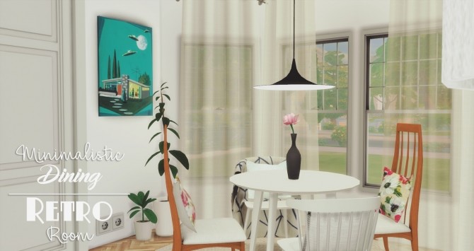 Sims 4 Minimalistic Dining Retro Room at Pyszny Design