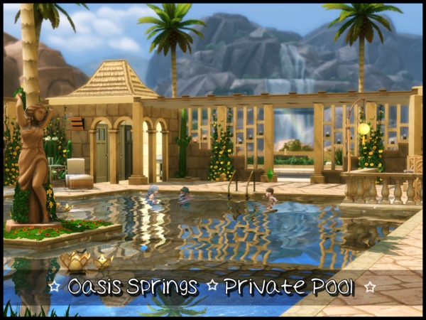 Sims 4 Oasis Springs Private Pool by Terramoon at TSR