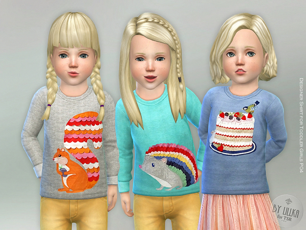 Sims 4 Designer Shirt for Toddler Girls P04 by lillka at TSR