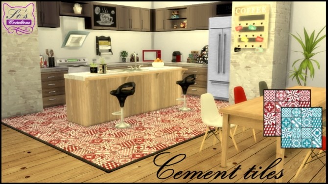Sims 4 Cement tiles by Sophie Stiquet at Les Sims4