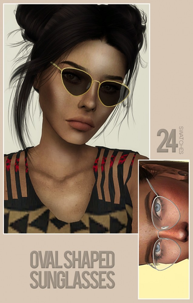 Sims 4 Oval shaped sunglasses at Merakisims