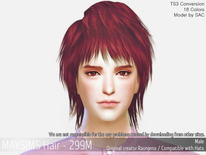 Sims 4 Hair 299M (Raonjena) at May Sims