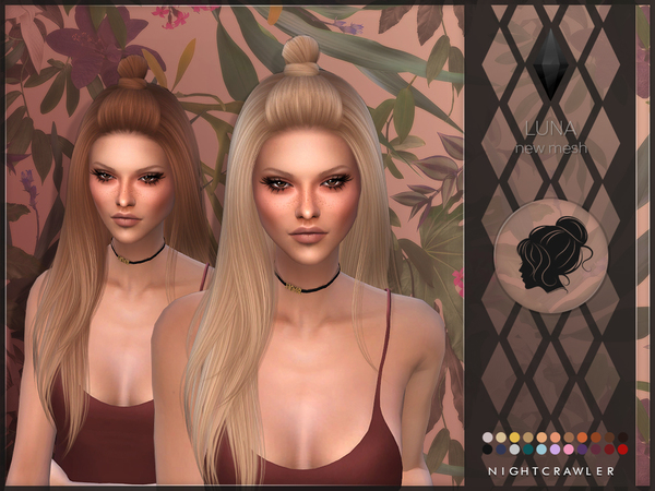 Sims 4 Luna hair by Nightcrawler at TSR