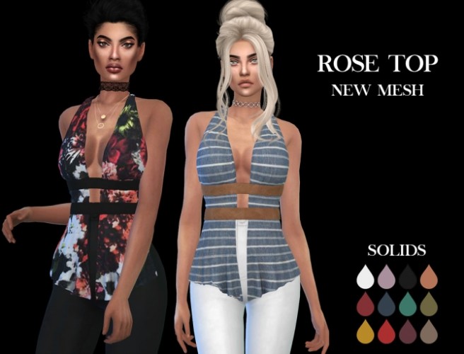 Rose Top at Leo Sims » Sims 4 Updates
