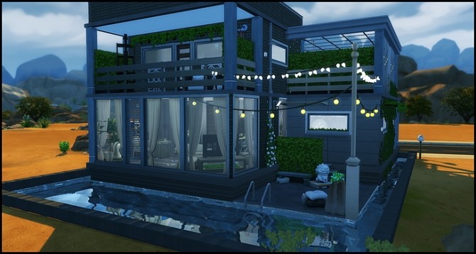 Sims 4 Solid Color Challenge Grey house at SkyFallSims Creation´s