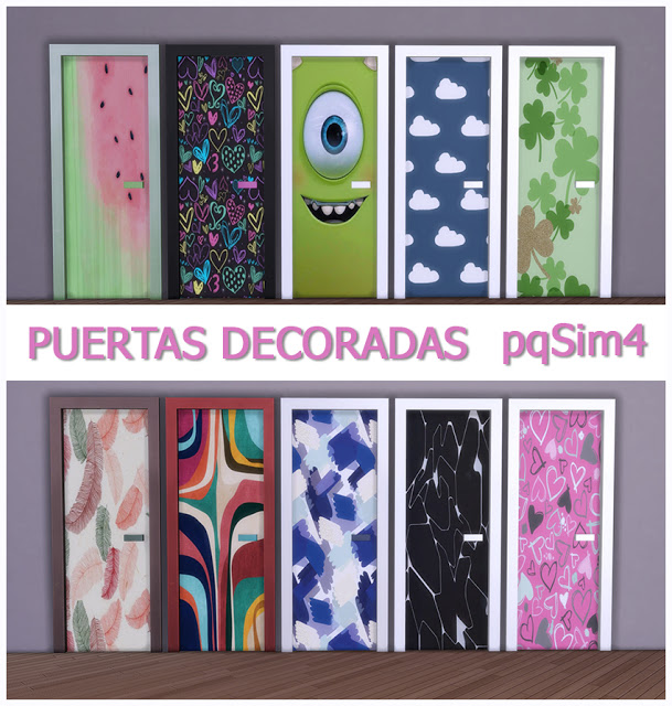 Sims 4 Decorated Doors at pqSims4