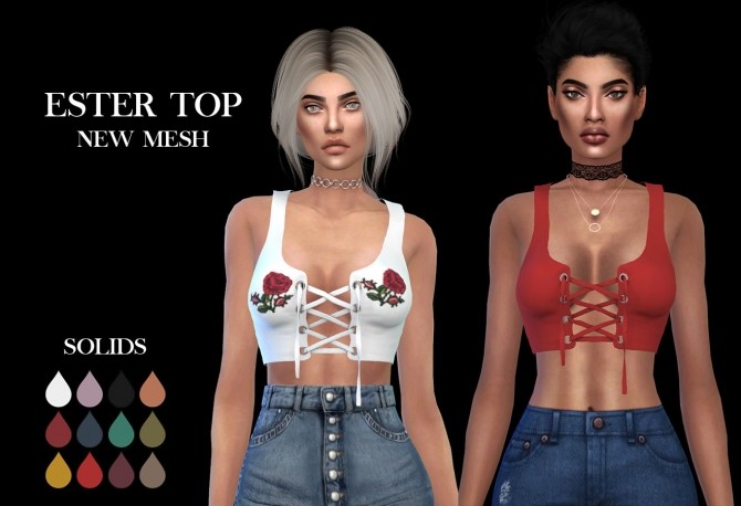 Sims 4 Ester Top at Leo Sims
