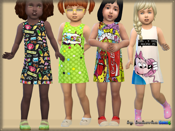 Sims 4 Dress Pop Art T by bukovka at TSR