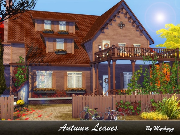 Sims 4 Autumn Leaves family house by MychQQQ at TSR