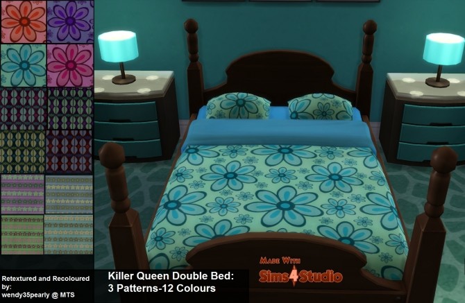 Sims 4 Killer Queen Double Bed by wendy35pearly at Mod The Sims