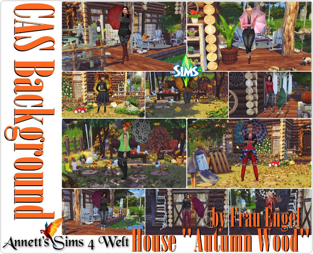 Sims 4 CAS Backgrounds House Autumn Wood at Annett’s Sims 4 Welt