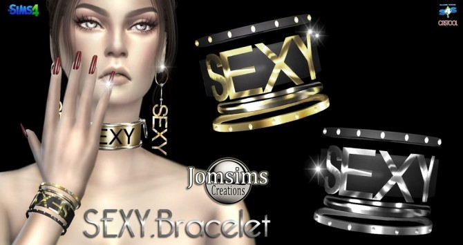 Sims 4 Bracelet, earrings and choker at Jomsims Creations