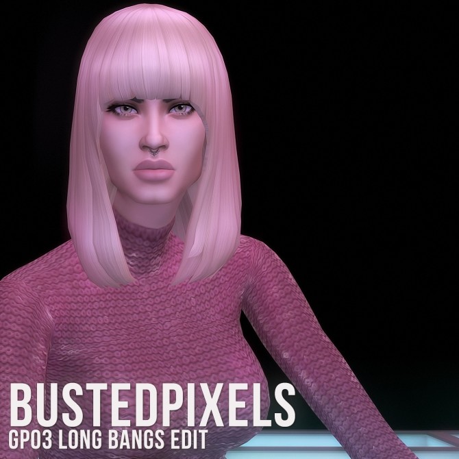 Sims 4 GP03 Long Bangs Female Hair Edit at Busted Pixels