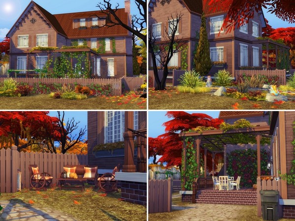 Sims 4 Autumn Leaves family house by MychQQQ at TSR