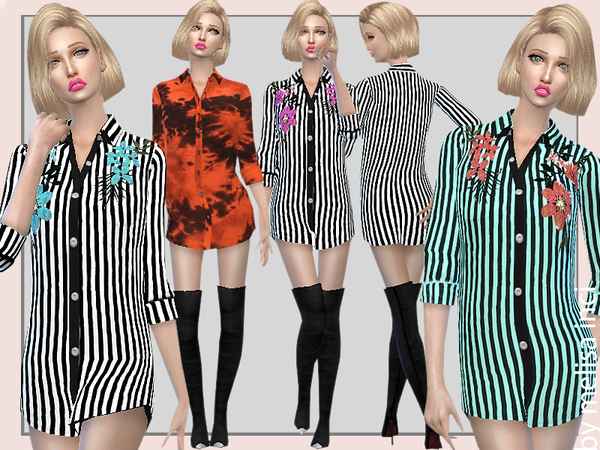 Sims 4 Shirt Dress by melisa inci at TSR