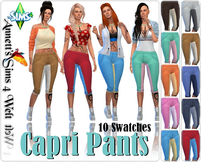 Sims 4 Capri Pants at Annett’s Sims 4 Welt