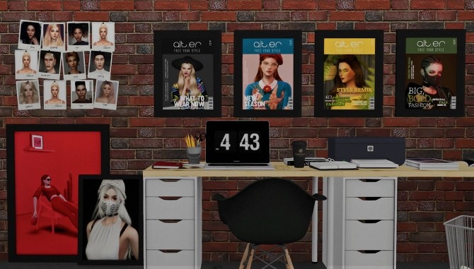 Sims 4 Fashion Magazine Office Set at Dream Team Sims