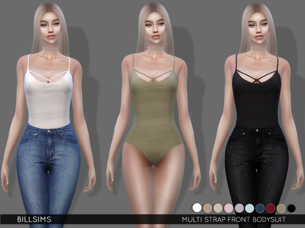 Sims 4 Multi Strap Front Bodysuit by Bill Sims at TSR