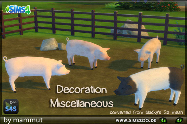 Sims 4 Deco pigs by mammut at Blacky’s Sims Zoo