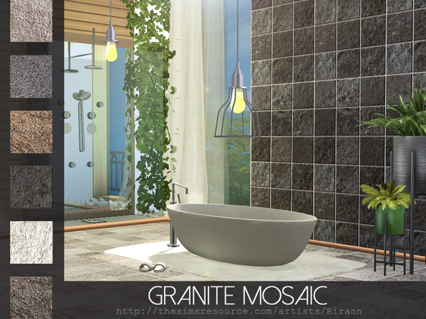 Sims 4 Granite Mosaic by Rirann at TSR