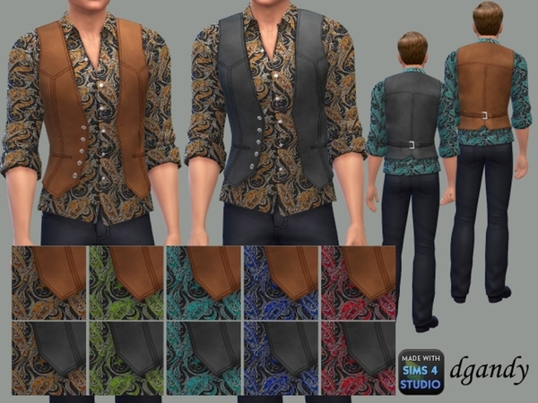 Sims 4 Shirt and Vest A by dgandy at TSR