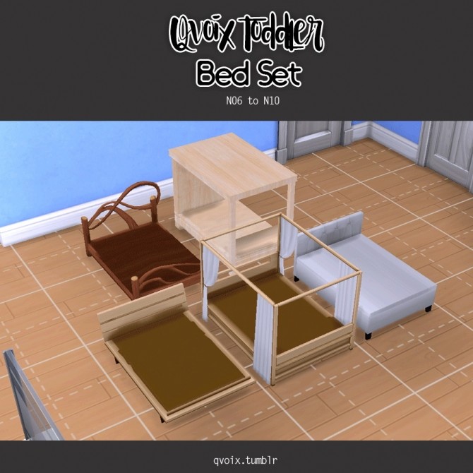 Sims 4 Toddler Bed Set N06 to N10 at qvoix – escaping reality