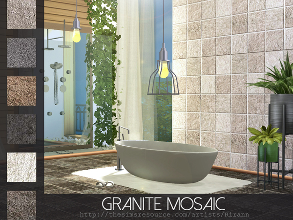 Sims 4 Granite Mosaic by Rirann at TSR