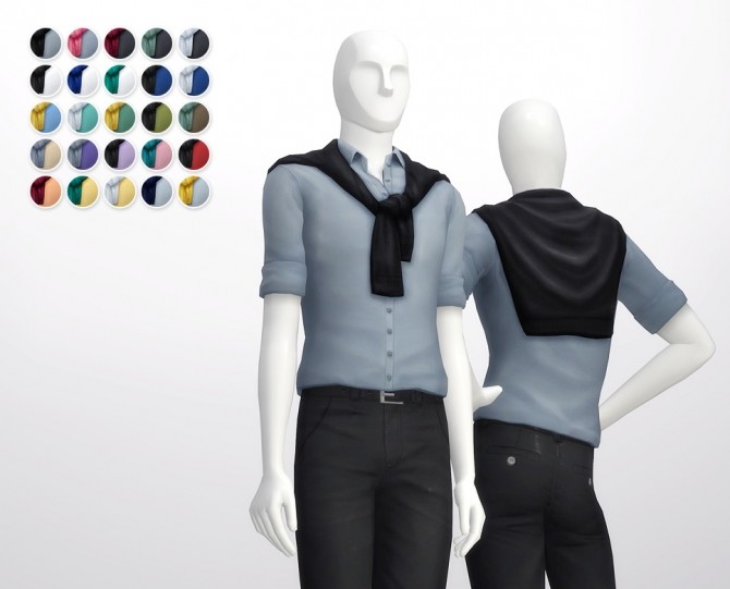 Sims 4 Preppy shoulder sweater edit 25 colors at Rusty Nail
