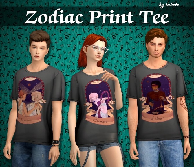 Sims 4 Zodiac Tee at Tukete