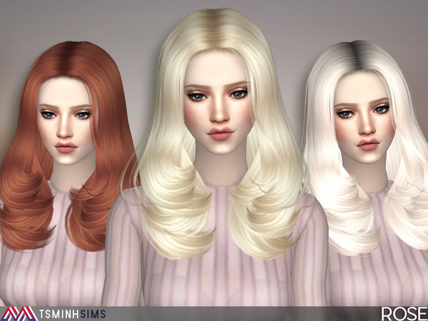 Sims 4 Rose Hair 43 by TsminhSims at TSR