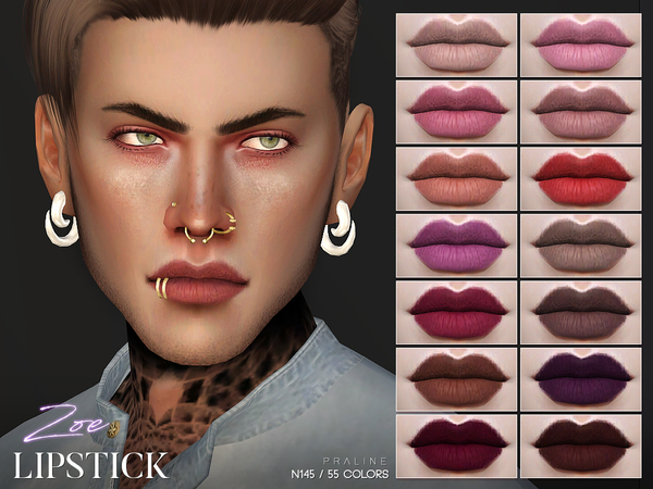 Sims 4 Zoe Lipstick N145 by Pralinesims at TSR