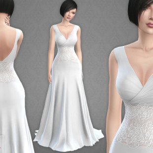 White and Black Cocktail Dress at pqSims4 » Sims 4 Updates