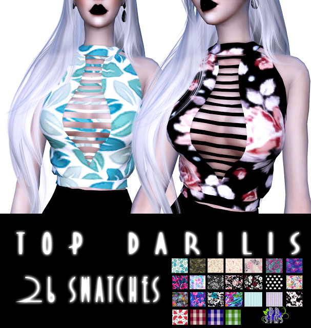 Sims 4 DARILIS TOP at BlueRose Sims
